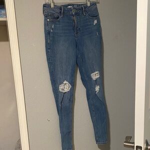 Old Navy Women's Distressed Skinny Jeans - Blue